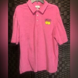 H&M x Smiley Short-sleeve Pink Terry Cloth Polo shirt Men’s M
